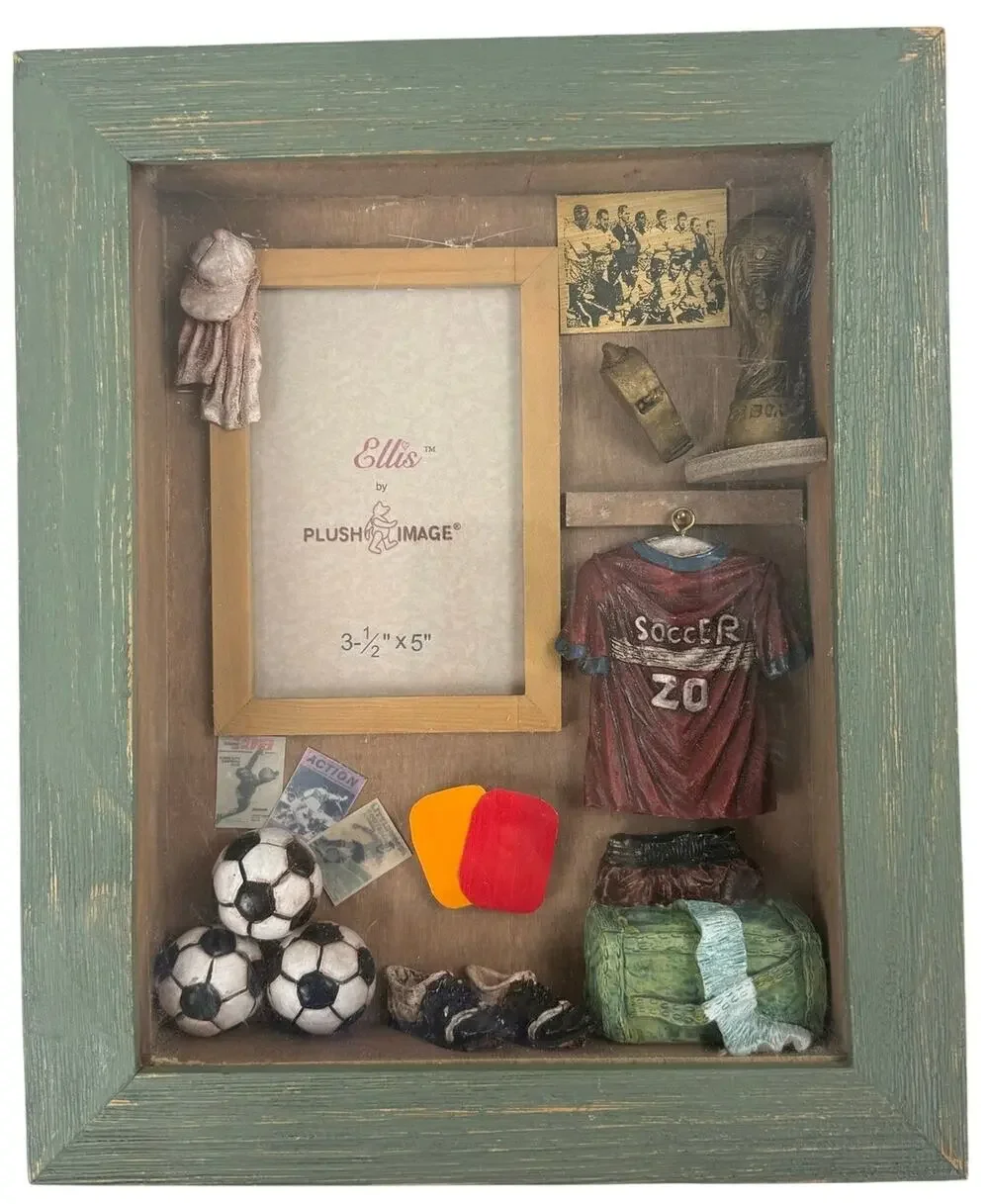 Ellis by Plush Image Soccer Memories 3D Shadow Box Photo Frame 3.5x5